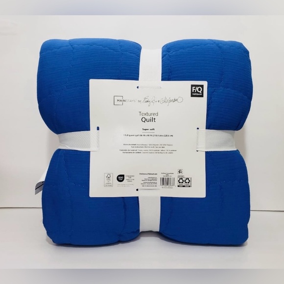 🆕 Mainstays by Becky G. & Alejandra Royal Blue Cloud Quilt Full Queen - Picture 6 of 11